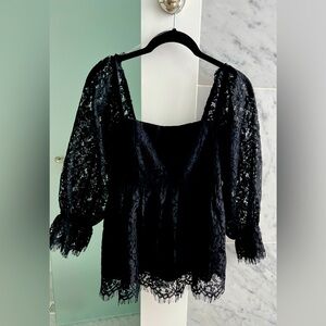 NWT! Tuckernuck black lace blouse. Size small